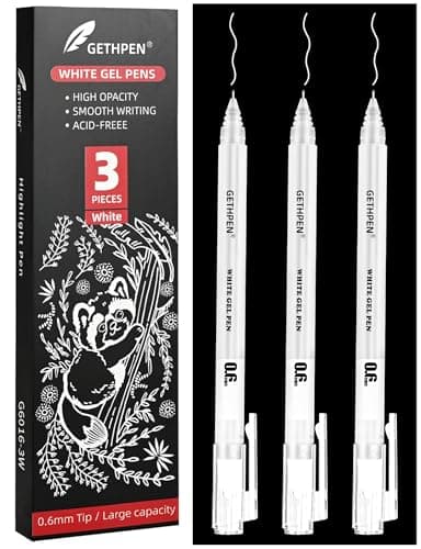 GETHPEN White Gel Pens Review: 0.6mm Fine Point for Black Paper