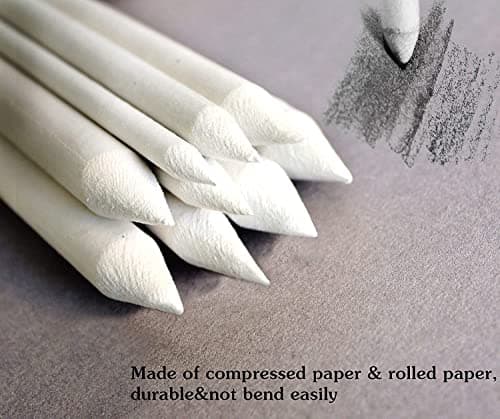 43 PCS Blending Stumps and Tortillions Paper Art Blenders Sketch Drawing Tools with Sketch Wipe Scrapers,Rub Sponge,Kneaded Eraser and Sandpaper Sharpeners