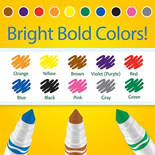Crayola Broad Line Markers (12pk), Assorted Bulk Markers for Kids, Arts & Crafts Supplies for Coloring Books, Construction Paper, Ages 3+