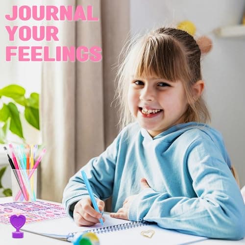 Nollh DIY Journal Kit for Girls - 200+PCS Teen Tween Girl Gifts Trendy Stuff, Stocking Stuffers, Scrapbook Supplies Stationery Set, Art Crafts Kit - Ideal Gifts for 8 9 10 11 12 13 14 Year Old Girl