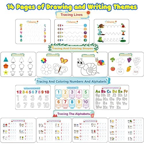 Huijing Montessori Preschool Learning Activities Busy Book - Workbook Activity Binder / Toys for Toddlers, Autism Learning Materials and Tracing Coloring Book