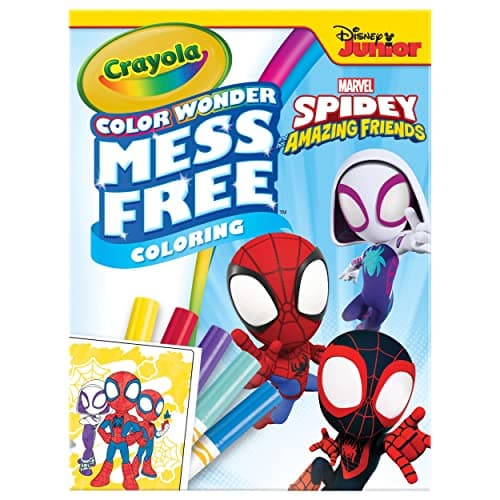Crayola Spiderman Color Wonder Coloring Set, 18 Spiderman Mess Free Coloring Pages for Toddlers, Spiderman Toys, Gifts for Kids