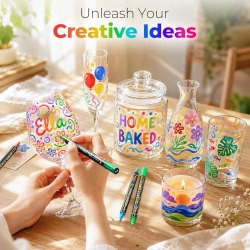 Betem Dual Tip Acrylic Paint Pens, 24 Colors Paint Markers for Glass, Window, Fabric, Wood, Rock, Canvas, Acrylic Markers with Fine & Brush Tip, Art & Craft Supplies, Teacher Appreciation Gift