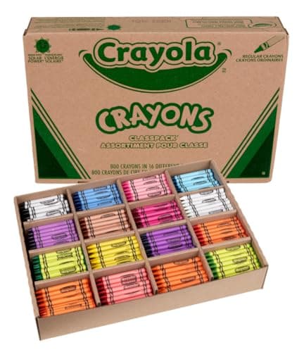 Crayola Bulk Crayon Classpack - 800ct (16 Colors), Bulk Teacher Supplies & Classroom Essentials for School, Arts & Crafts Crayons for Kids, Ages 3, 4, 5