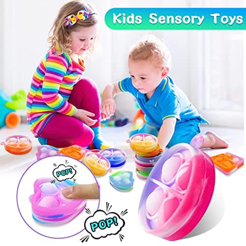 ONKULL Pop Fidget Keychain 30 Pack ,Mini Fidget Toys Bulk ,Sensory Toys for Kids ,Party Favors for Kids 4-8,8-12 Year ,Back to School Gifts for Classroom ,Back to School for Students Goodie Bags