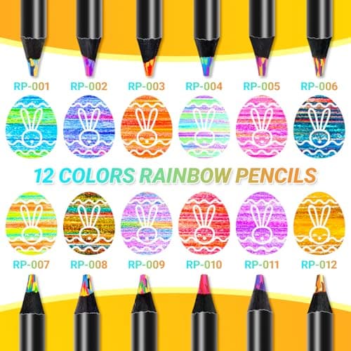 Yangmei Art Supplies 12 Rainbow Colored Pencils, Teen Girl Gifts Trendy Stuff, Arts and Crafts for Kids Ages 8-12, Gifts for 5-12 Year Old Girl, Party Favors for Kids 8-12, Stocking Stuffers