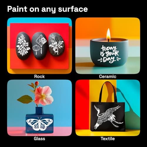 ARTISTRO 2 White Dual-Tip Acrylic Paint Pens - Multisurface Markers for Glass, Rock, Fabric, Wood, Plastic & More - 1 mm Fine & Brush Tips