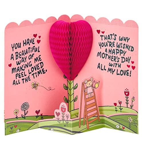 Hallmark Pop Up Mothers Day Card for Grandmother from Kids (3D Honeycomb Heart)