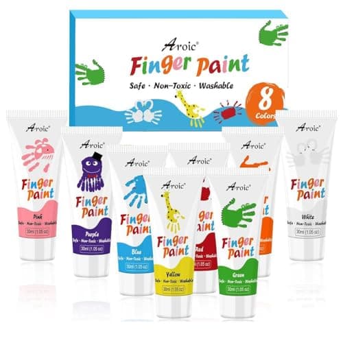 Recensione AROIC 8PCS Pittura Lavabile per Dita – 8 Colori Non Tossici