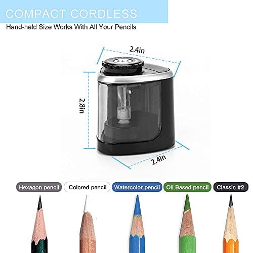 Aogwat Pencil Sharpener Electric Pencil Sharpener for Kids, Blade to Fast Sharpen, Suitable for No.2/School/Classroom/Office/Home (Black)