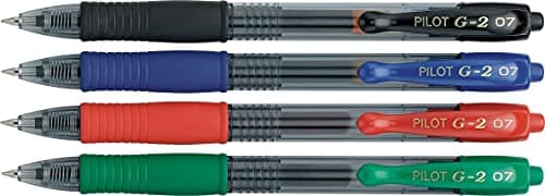 Pilot G2 Premium Gel Roller Pens, Bold Point, Gel Ink Pens, 1 mm, Pack of 4, Assorted Classic - Ideal for School, Journaling & Office Writing