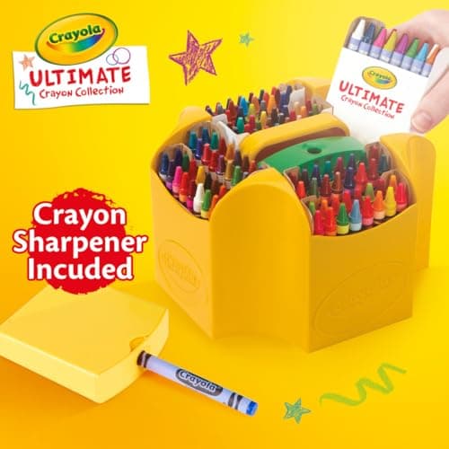 Crayola Ultimate Crayon Box Collection (152ct), Bulk Kids Crayon Caddy, Classic & Glitter Colors, Coloring Book Supplies, Gift for Kids, Ages 3, 4, 5