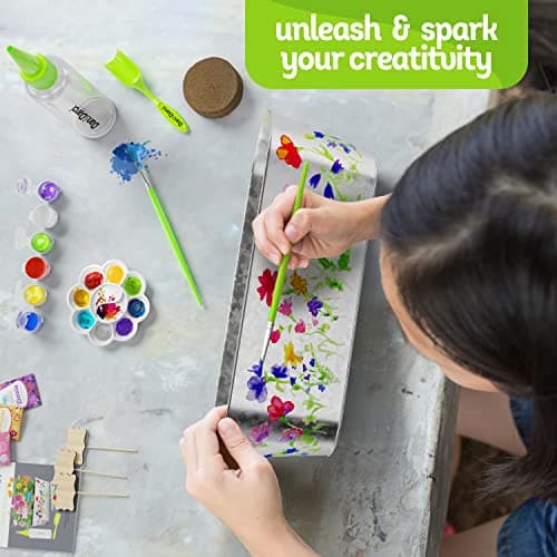 Dan&Darci Paint & Plant Flower Growing Kit for Kids - Gift Ideas Age 5 6 7 8-12 Year Old Girl - Birthday Crafts Gifts for Girls & Boys, Fun Gardening Kits, Art Projects for Ages 5-12 Years