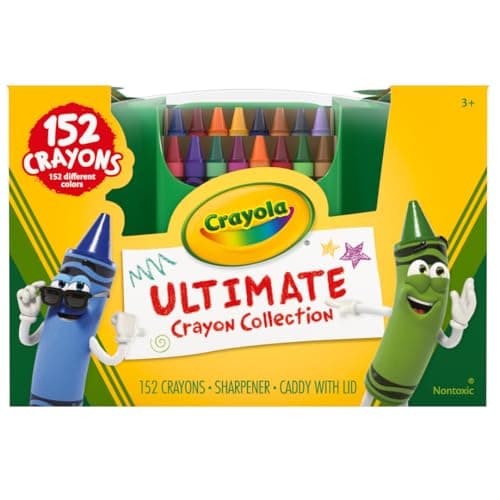 Crayola Ultimate Crayon Box Collection (152ct), Bulk Kids Crayon Caddy, Classic & Glitter Colors, Coloring Book Supplies, Gift for Kids, Ages 3, 4, 5