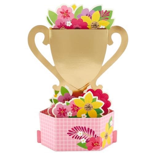 Hallmark Pop Up Mother's Day Card for Mom (World's Best Mom Trophy) 3D Card from Child, Daughter, Son
