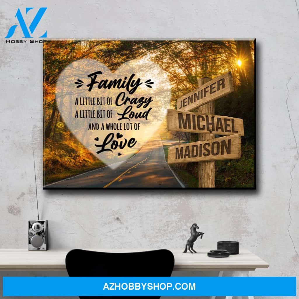 Autumn Road Heart Color Saying 2 Multi-Names Premium Canvas