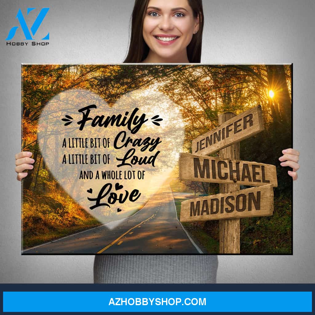 Autumn Road Heart Color Saying 2 Multi-Names Premium Canvas