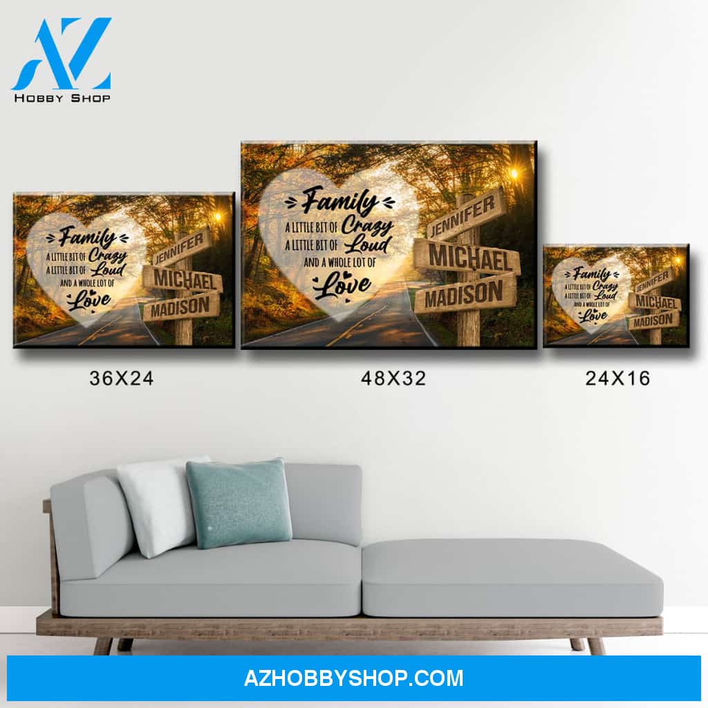 Autumn Road Heart Color Saying 2 Multi-Names Premium Canvas