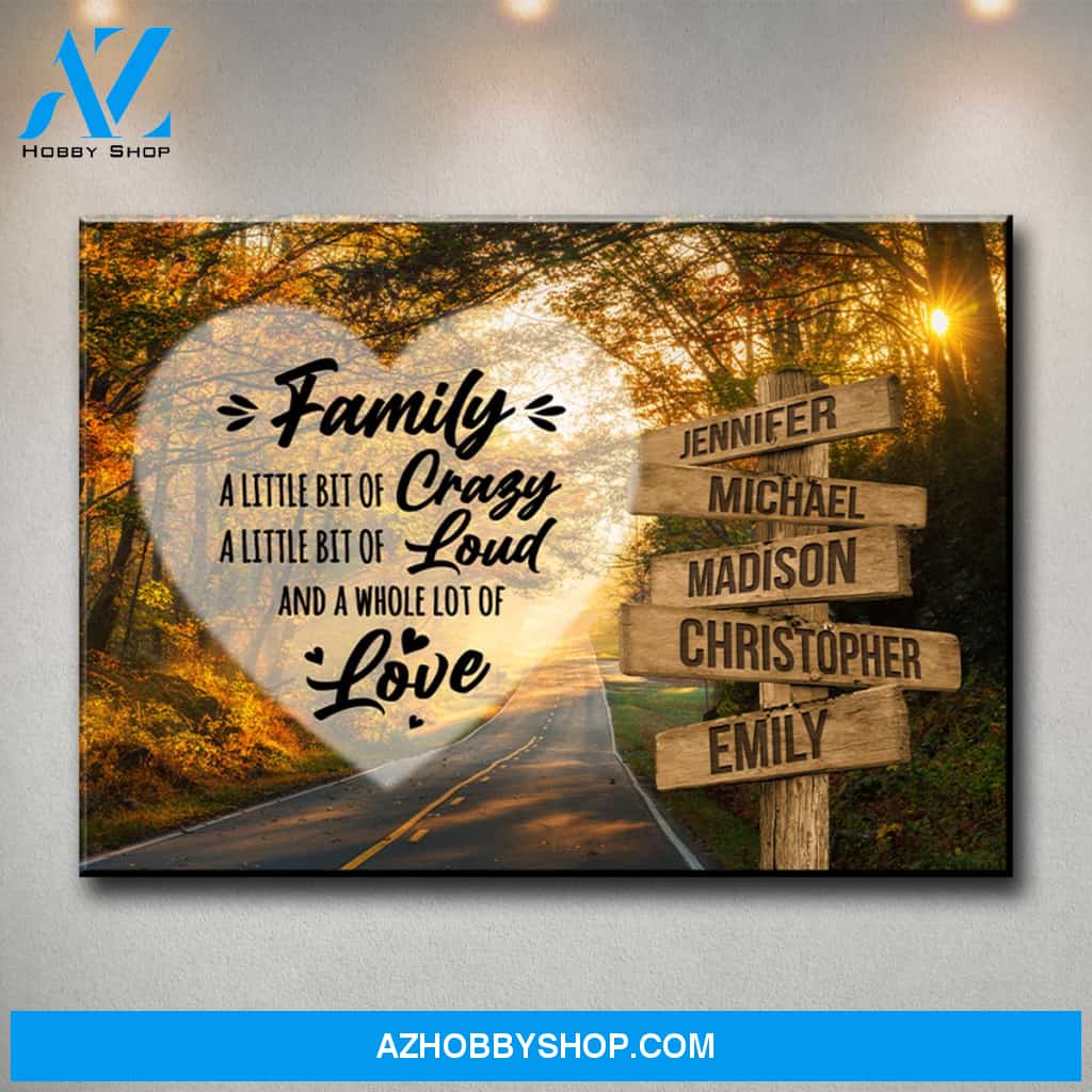 Autumn Road Heart Color Saying 2 Multi-Names Premium Canvas
