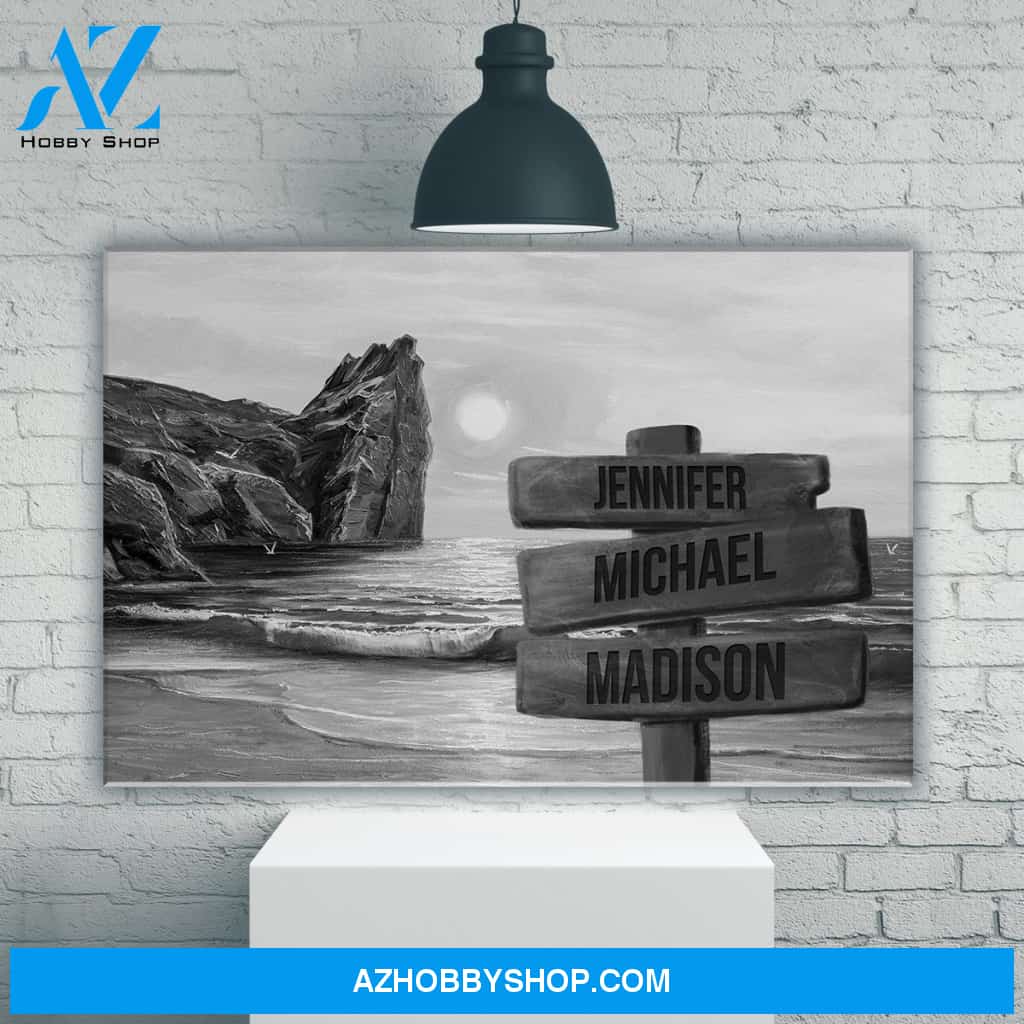 Beach Oil Painting Multi-Names Premium Canvas 2