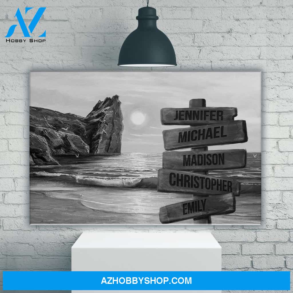 Beach Oil Painting Multi-Names Premium Canvas 2