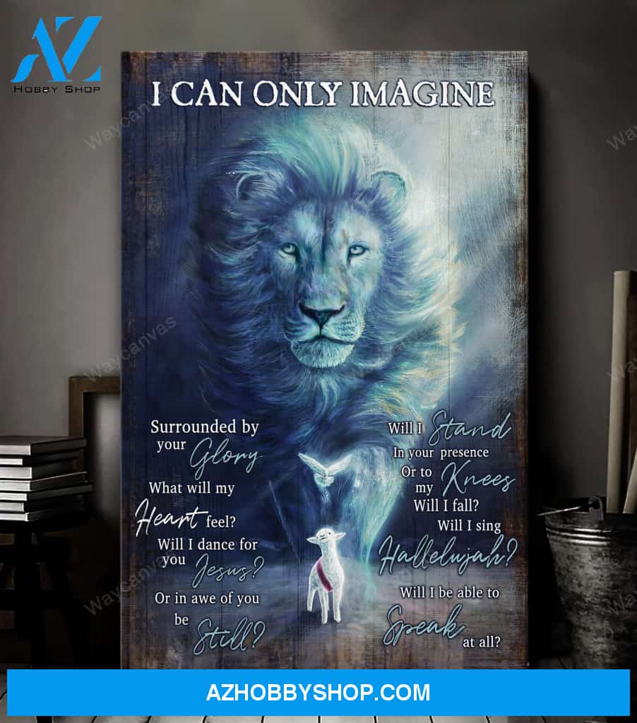 Blue lion - I can only imagine Jesus Portrait Canvas Prints - Wall Art