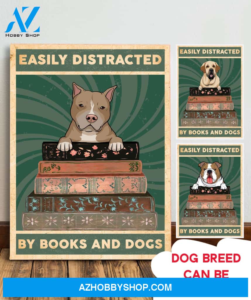 Books And Dogs - Personalized Custom Canvas
