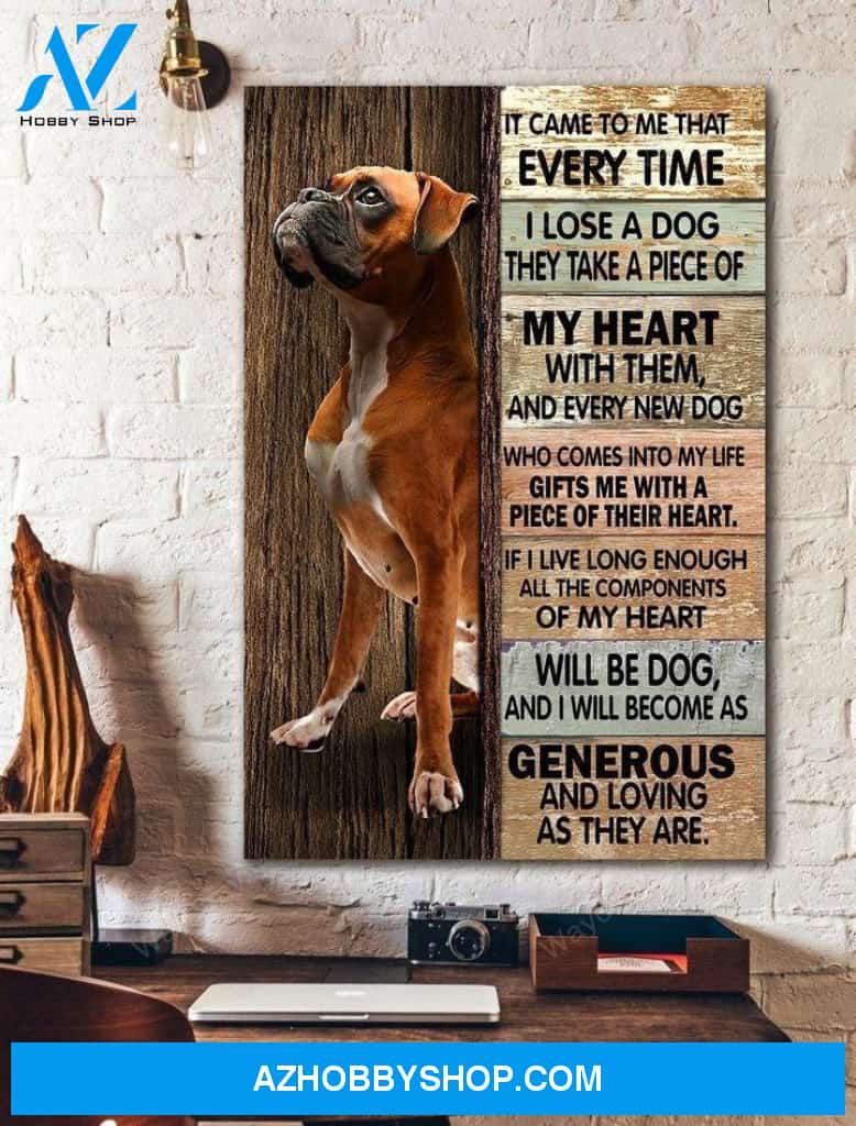 Boxer - All the components of my heart will be dog Boxer Portrait Canvas Prints - Wall Art