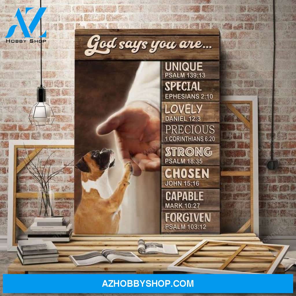 Boxer - God says you are Boxer Portrait Canvas Prints - Wall Art