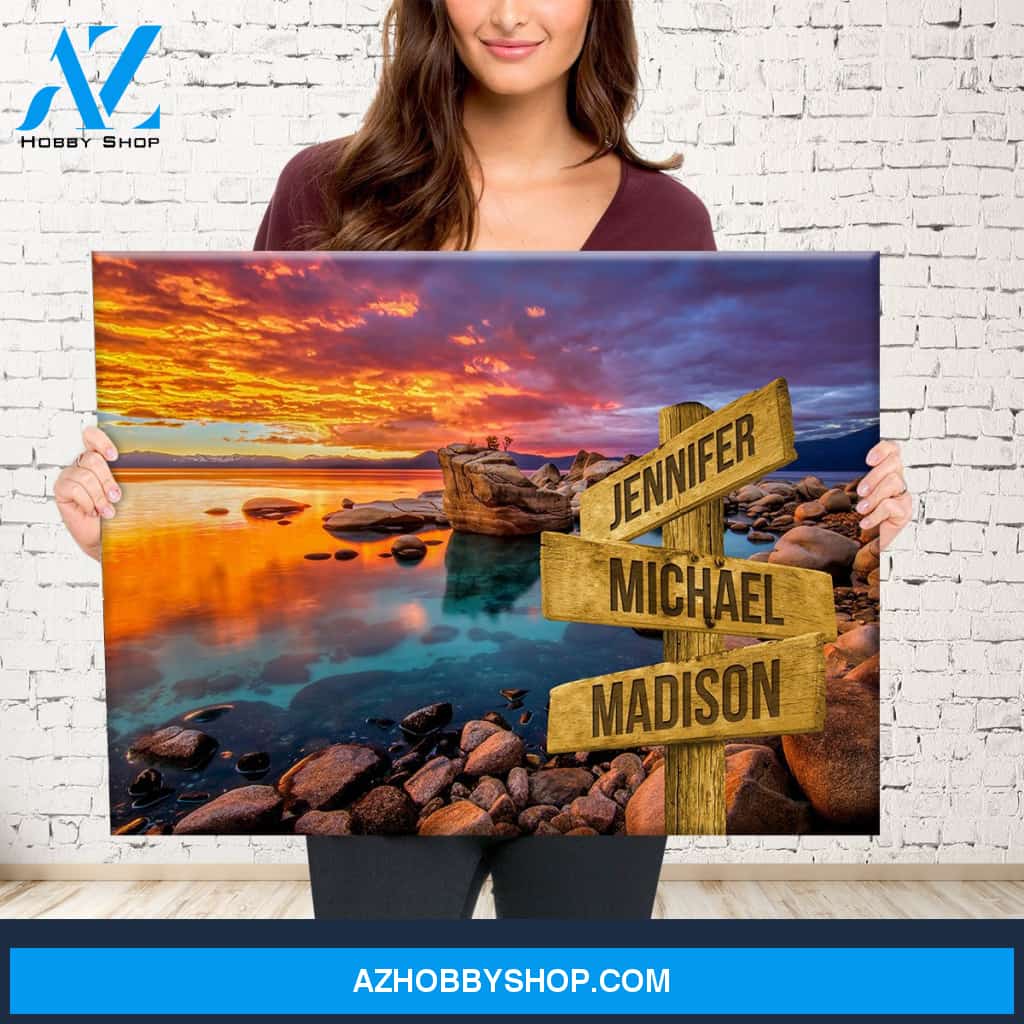 Candy Skies Color Multi-Names Premium Canvas