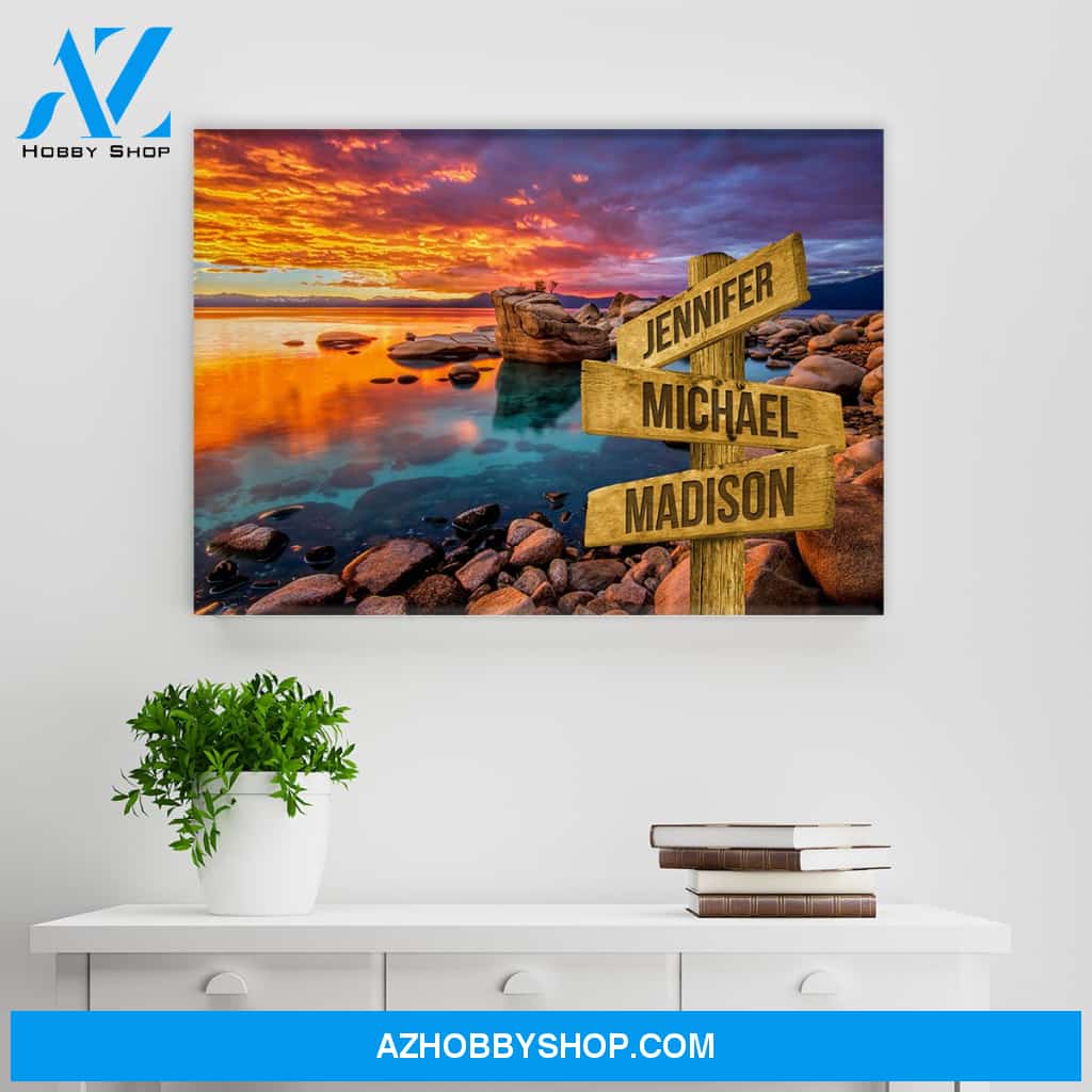 Candy Skies Color Multi-Names Premium Canvas