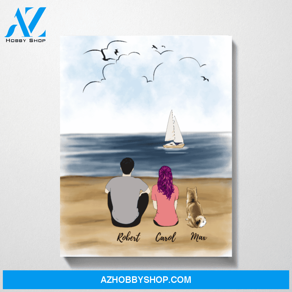 Couple On The Beach Customized Premium Canvas