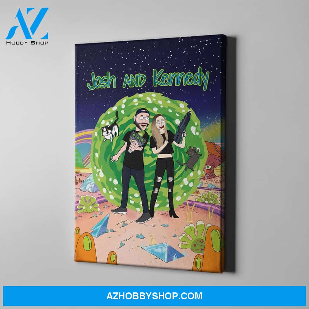 Custom Cartoon Canvas Portrait, Personalized Anniversary Family Gifts
