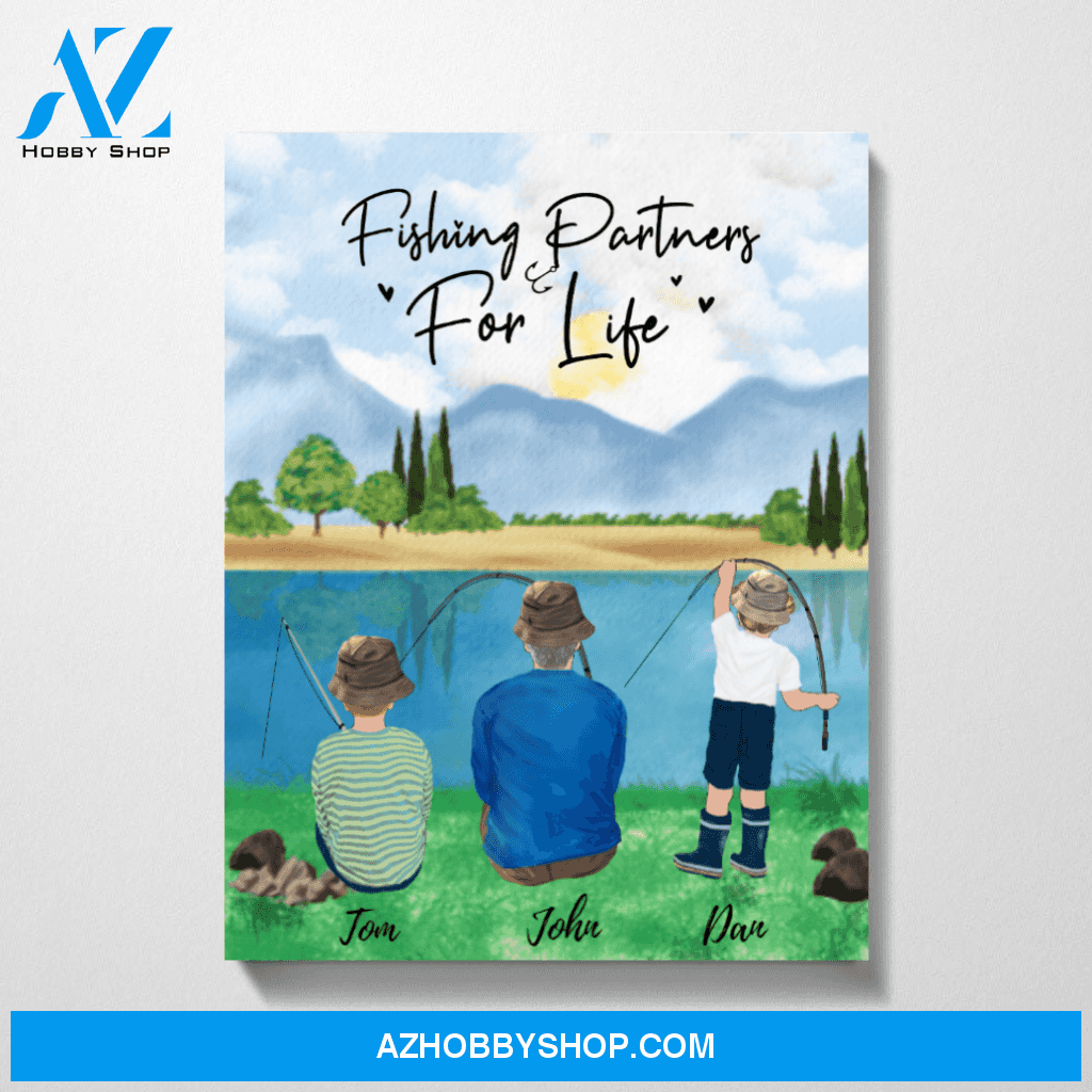 Custom Fishing Family Canvas Personalized Gift
