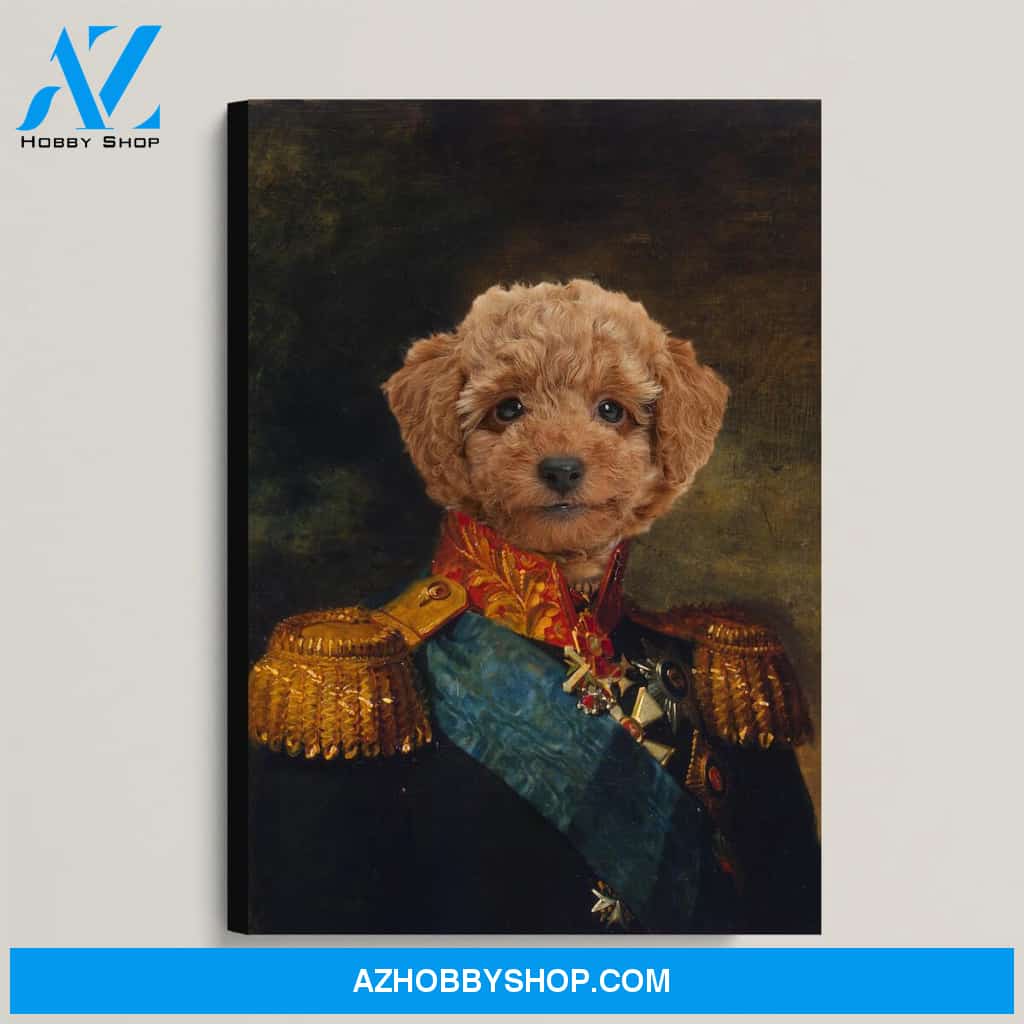 Custom Pet Portrait, The General Canvas Prints