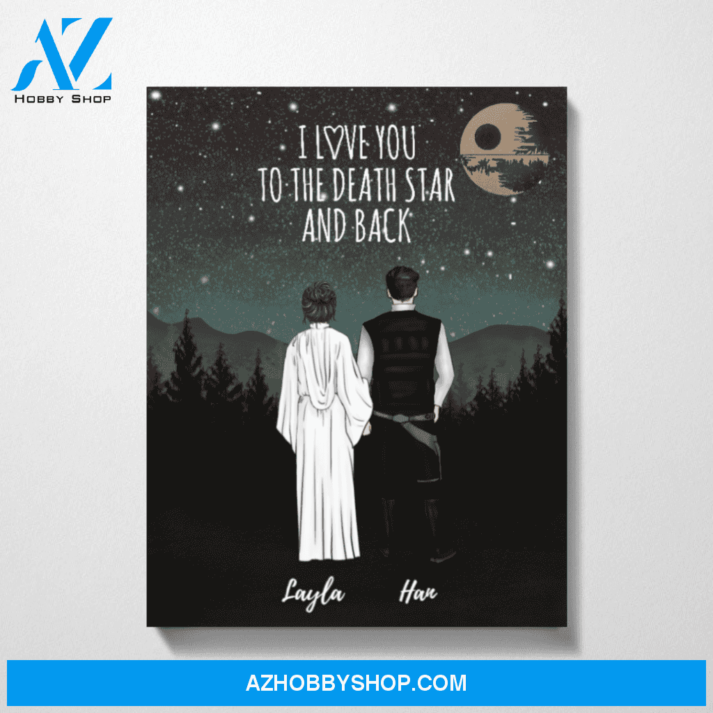 Custom SW Couple Love To Death Star Premium Canvas Gift for SW Lovers