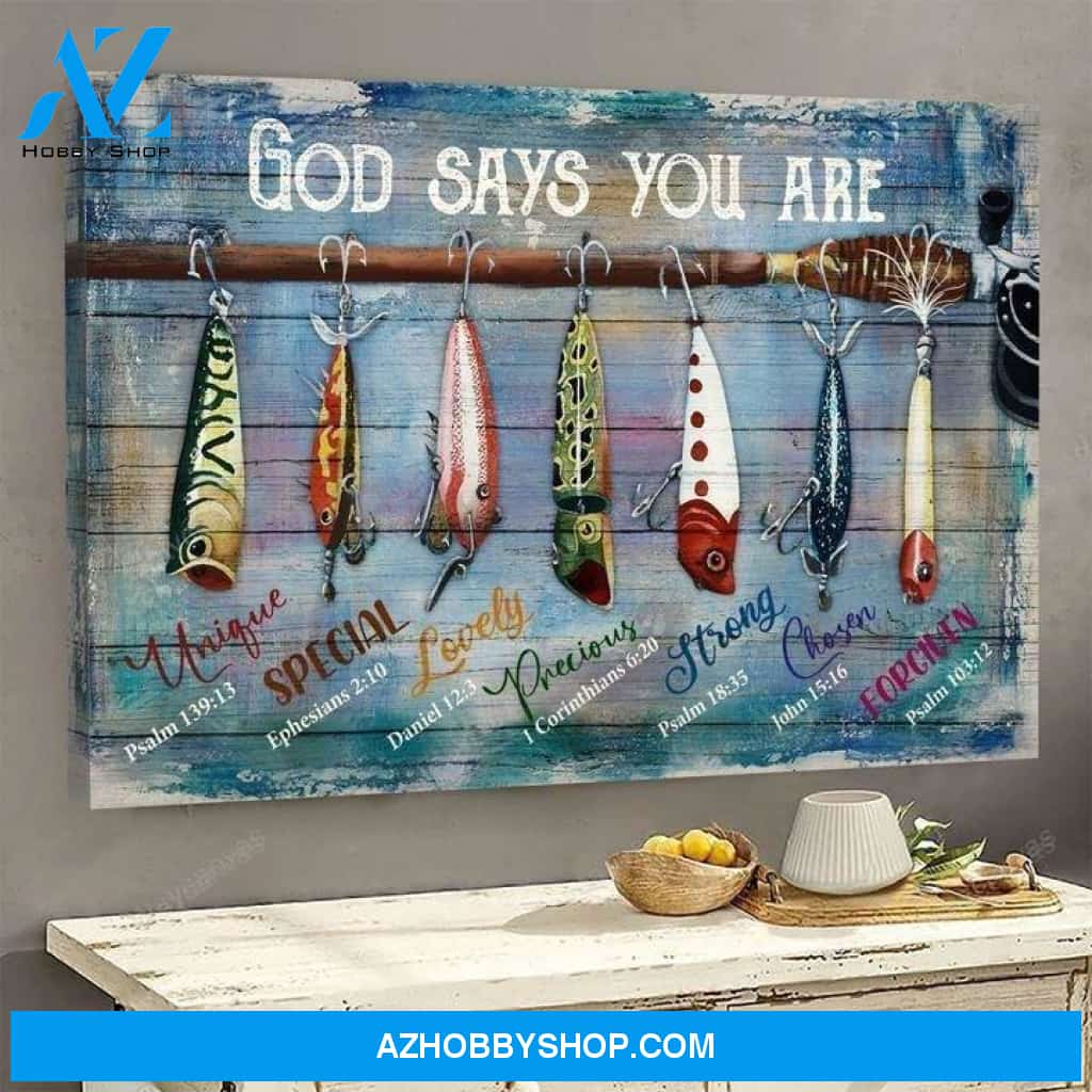 Fishing - God says you are Jesus Landscape Canvas Prints - Wall Art
