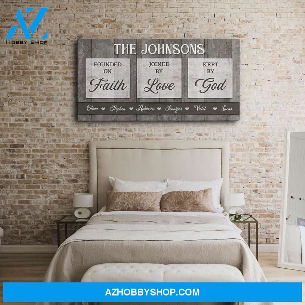 Founded On Faith - Personalized Custom Name Canvas