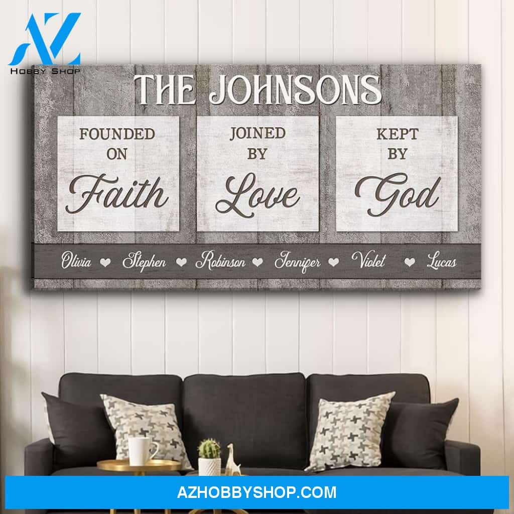 Founded On Faith - Personalized Custom Name Canvas