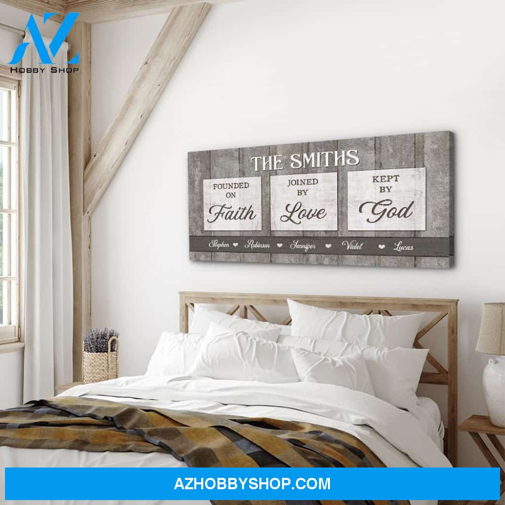 Founded On Faith - Personalized Custom Name Canvas