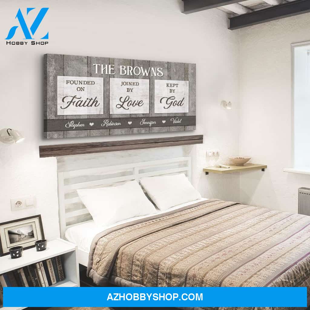 Founded On Faith - Personalized Custom Name Canvas