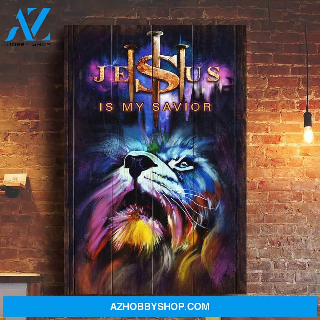 Garish lion - Jesus is my savior Jesus Portrait Canvas Prints - Wall Art
