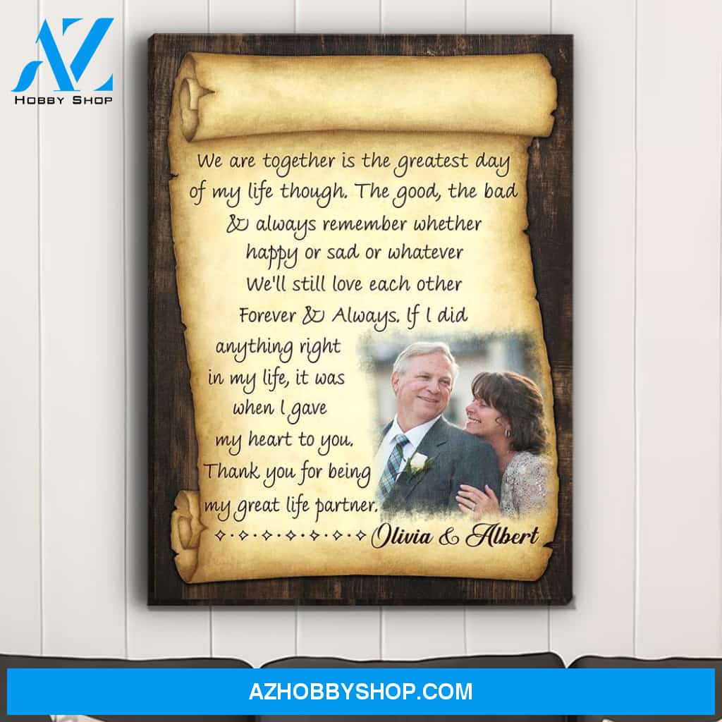 Greatest Day Of My Life - Personalized Custom Photo Canvas