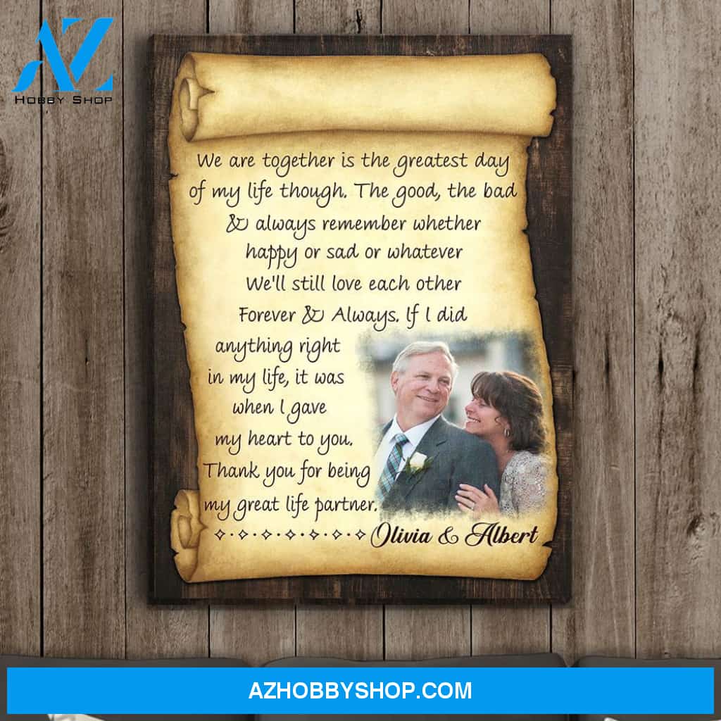 Greatest Day Of My Life - Personalized Custom Photo Canvas