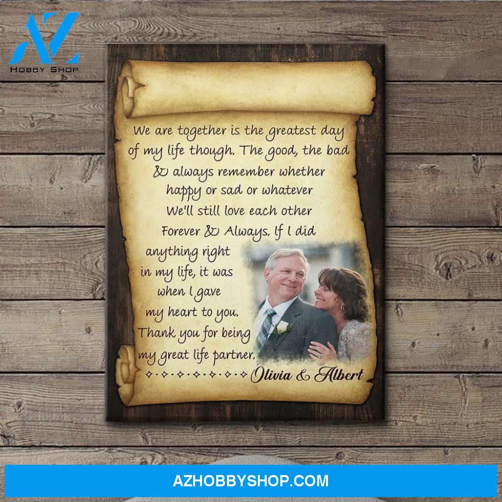 Greatest Day Of My Life - Personalized Custom Photo Canvas