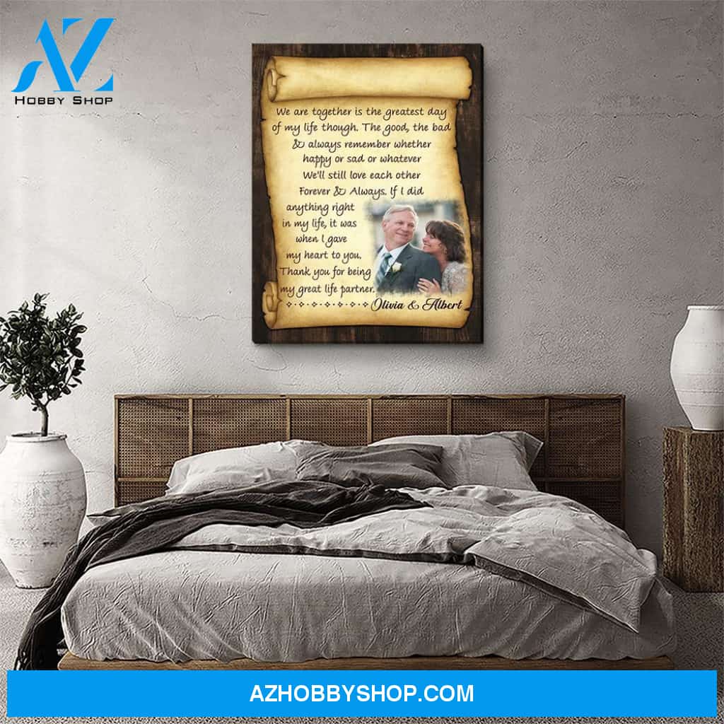 Greatest Day Of My Life - Personalized Custom Photo Canvas