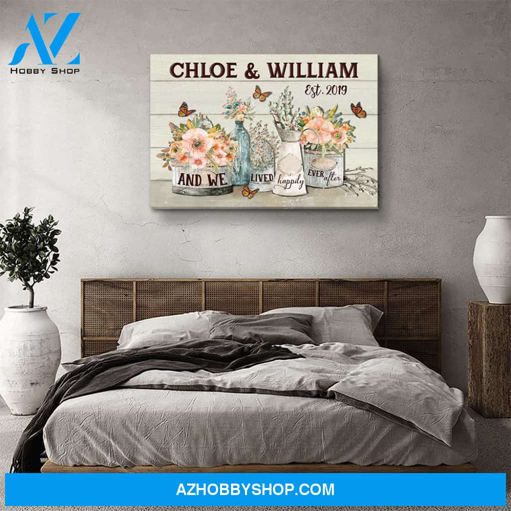 Happily Ever After - Personalized Custom Name Canvas