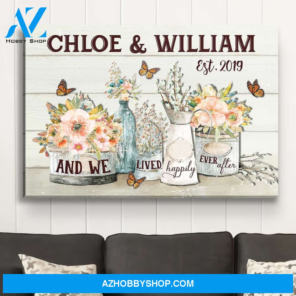 Happily Ever After - Personalized Custom Name Canvas