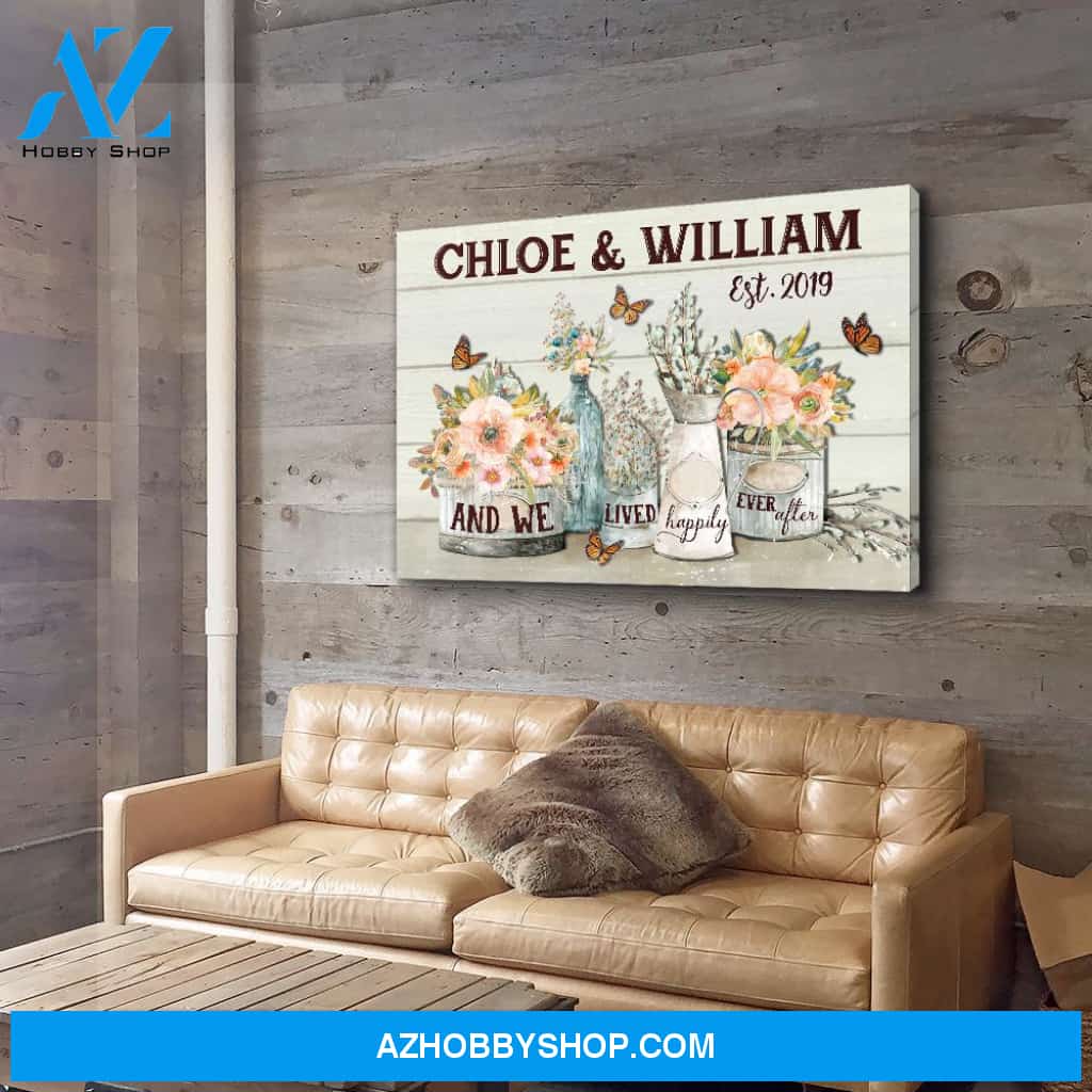 Happily Ever After - Personalized Custom Name Canvas