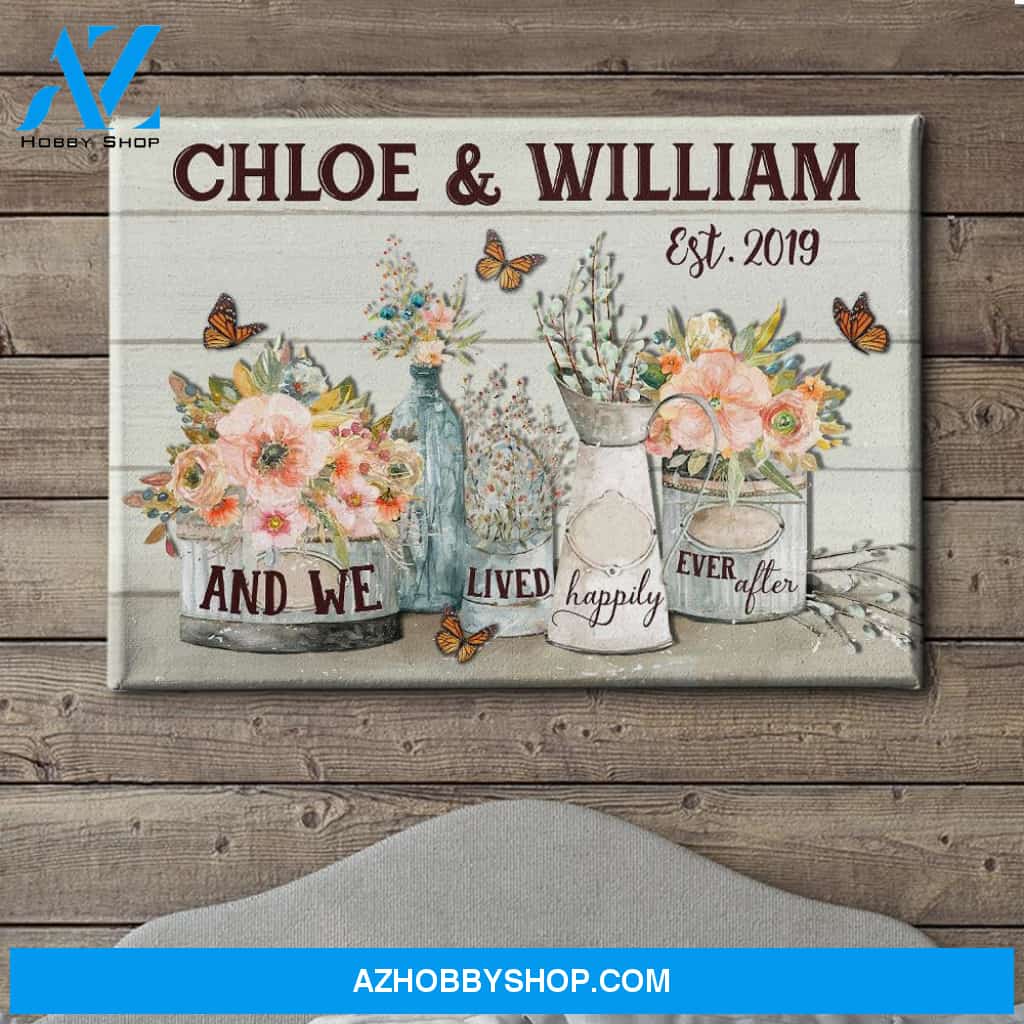 Happily Ever After - Personalized Custom Name Canvas
